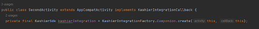 Java implementation of KashierIntegrationCallback