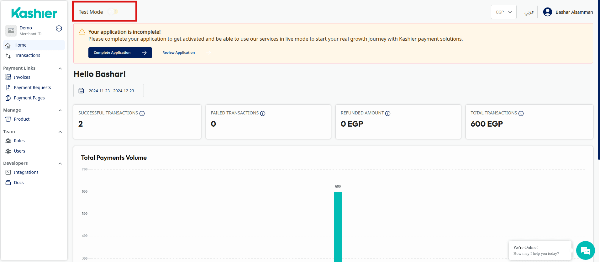 Live data toggle